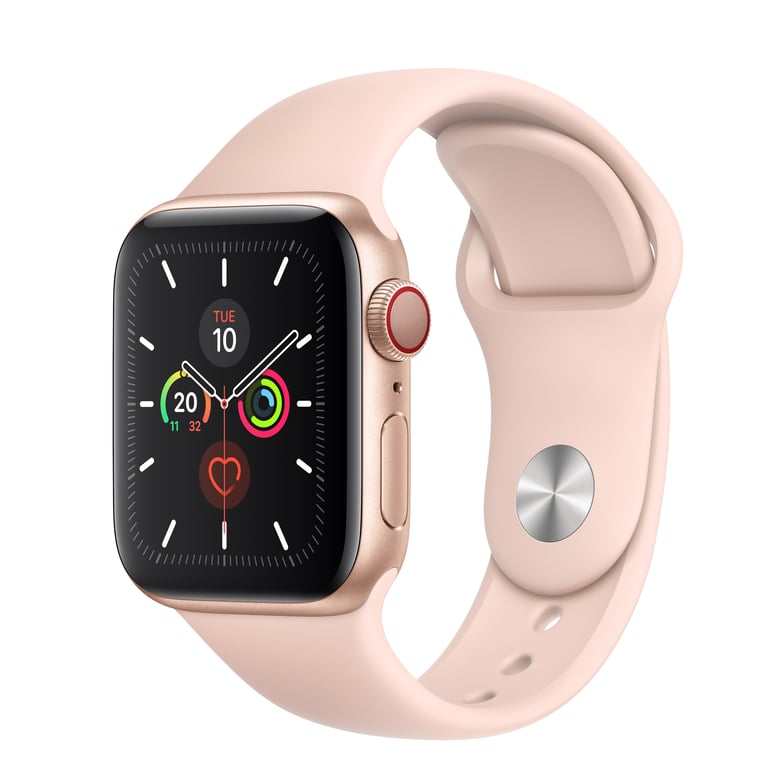 Apple Watch Series 5 OLED 40 mm Numérique 324 x 394 pixels Écran tactile 4G Or Wifi GPS (satellite)