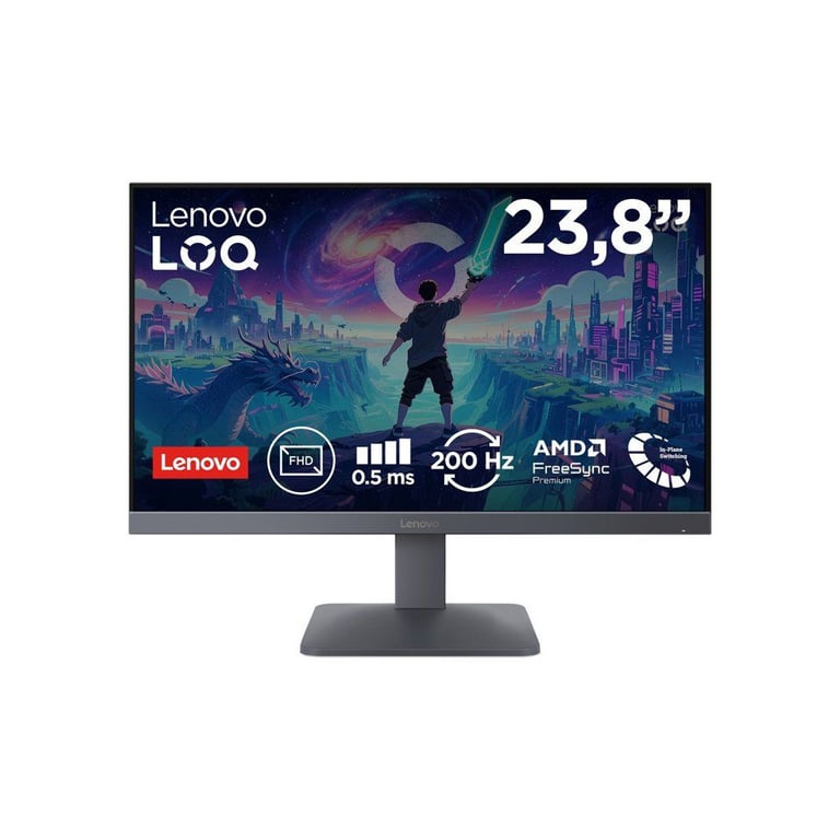 Ecran PC Lenovo LOQ 24 10 23 8 Full HD 200Hz IPS HDR10 FreeSync Premium 0 5ms - vue 4