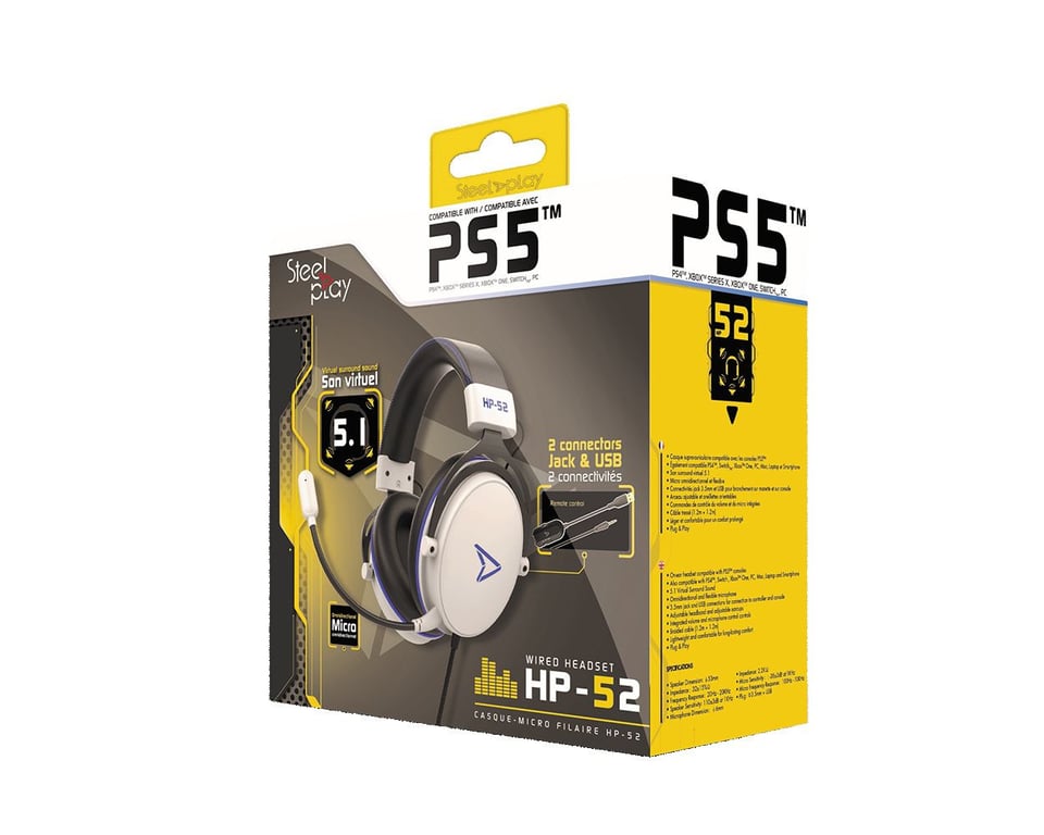 Steelplay Casque Filaire Son 5.1 Hp 52 Compatible Ps5 / Ps4 / Switch / PcMac / Xbox One - vue 8