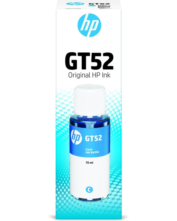 Bouteille d'encre HP GT52 M0H54AE Originale 70 ml Cyan - Neuf