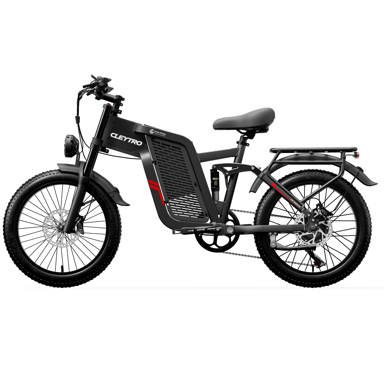 E-bike a doppia sospensione Cleytro F7 con batteria da 48V 25Ah