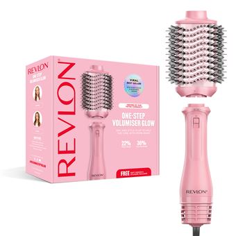 REVLON One-Step VolumiserGLOW Cepillo de aire caliente RVDR5375 Cepillo volumizador ovalado Rosa cerámica iónica