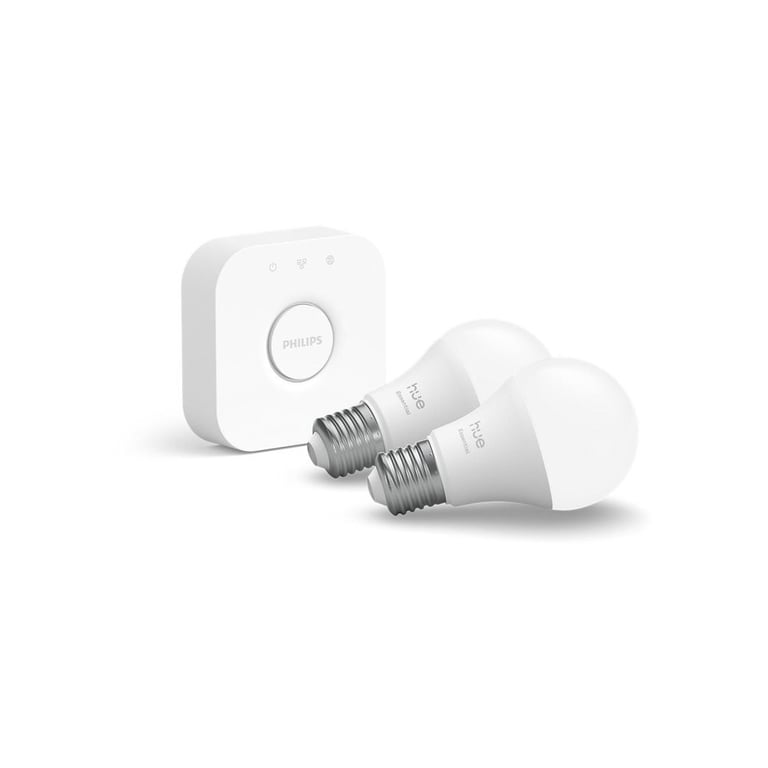 Kit de démarrage Philips Hue White and Color Ambiance Essential 2 ampoules E27 et Bridge Multicolore Blanc - Neuf