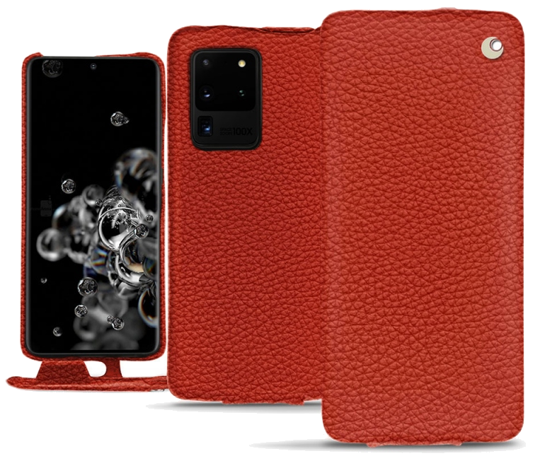 Housse cuir Samsung Galaxy S20 Ultra 5G - Rabat verticalOrange