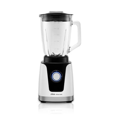 Frullatore Ufesa 70205761 1500W 1,5L Brocca in Vetro 6 Lame Titanio Turbo Nero/Bianco