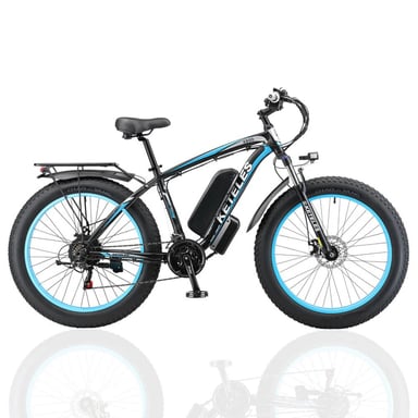 Vélo Électrique KETELES-K800 1000W - Pneus Surdimensionnés 26''x4.0 - Autonomie 70km - Bleu