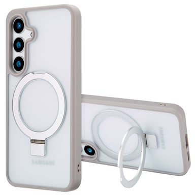 Accezz Coque Ring Stand avec MagSafe pour Samsung Galaxy S24 Plus - Gris