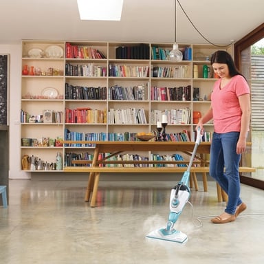 Black & Decker BHSM166DSM nettoyeur vapeur Steam mop 0,5 L 1600 W Couleur aqua, Blanc