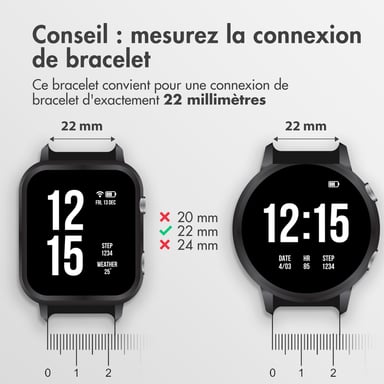 imoshion Bracelet QuickFit® en silicone - Connexion Garmin 22 mm - Gris