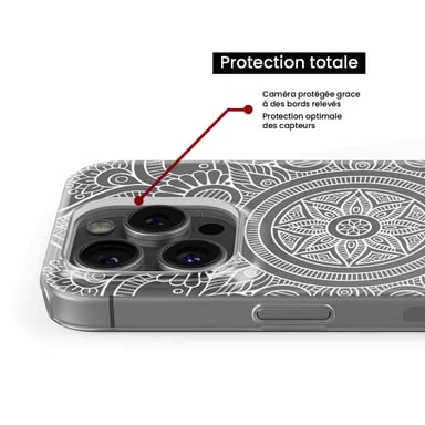Funda de silicona - Compatible con Apple iPhone 17 - diseño mandala blanc