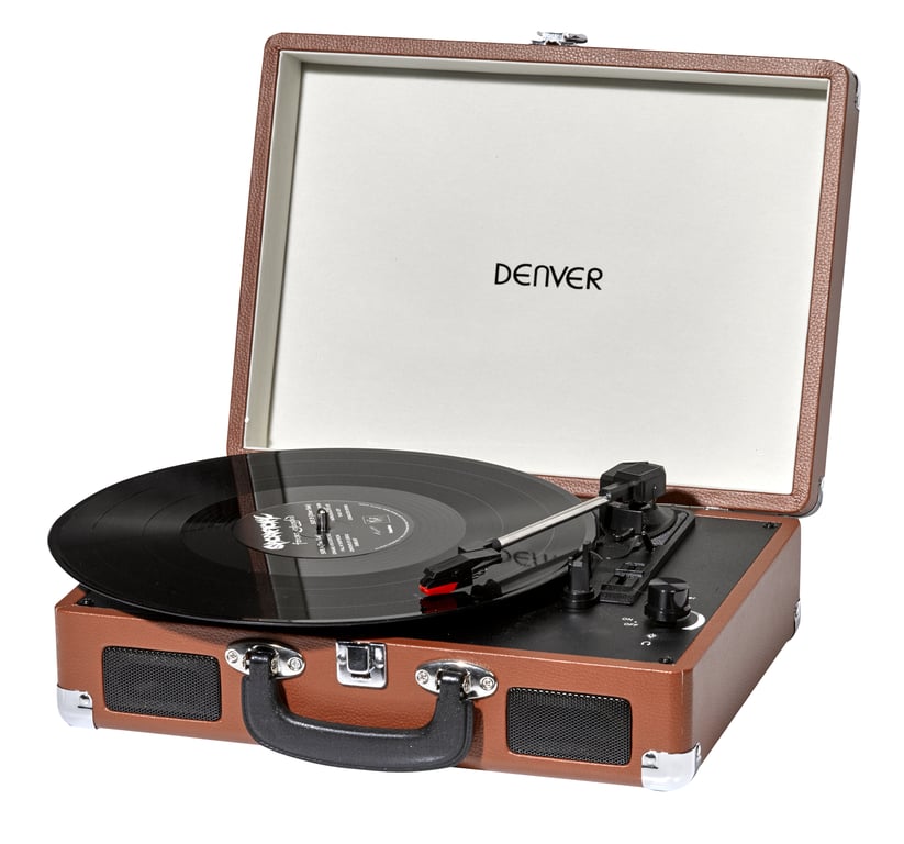 Platine Vinyle Denver VPL-120BROWN – USB, Haut-parleurs Intégrés