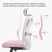 Silla ergonómica SIHOO M18 - Soporte de 4 puntos - Malla transpirable - Ajustable - Para 1,68-1,88m - Máx. 150kg - Certificado BIFMA - Rosa
