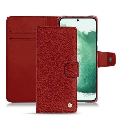Housse cuir Samsung Galaxy S22+ -  - Rouge - Cuir grainé