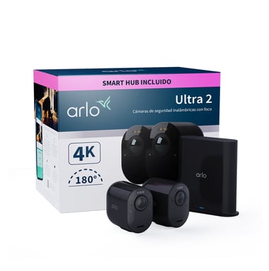 Arlo Ultra 2 Caméra de Surveillance extérieure, pack de 2 noir