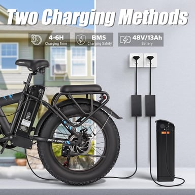 Vélo électrique pliable VARUN C20-1 pour adulte avec moteur 250 W et batterie amovible 48 V 13 Ah