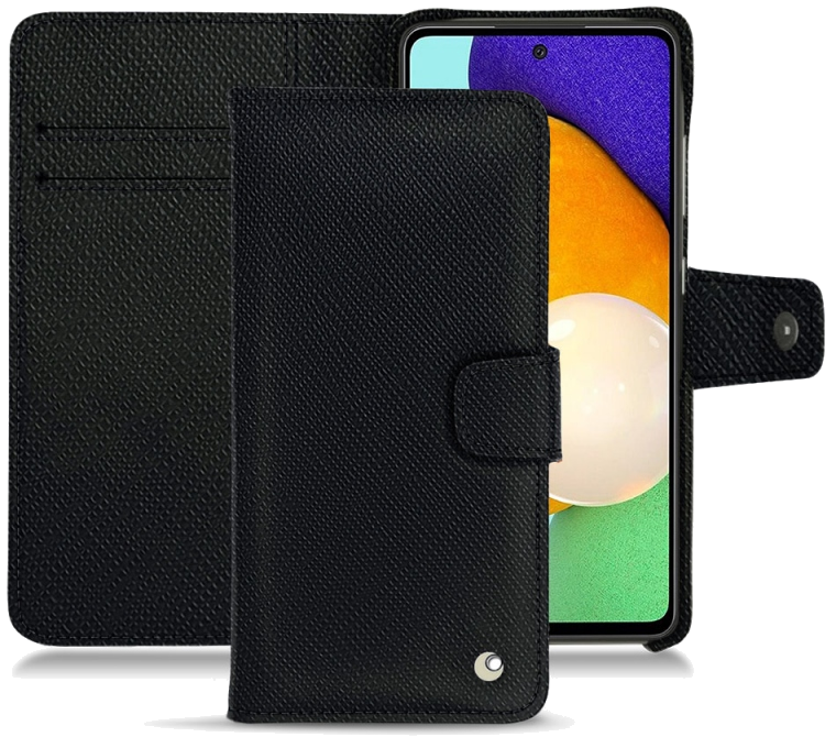 Housse cuir Samsung Galaxy A52 - Rabat horizontal portefeuilleNoir