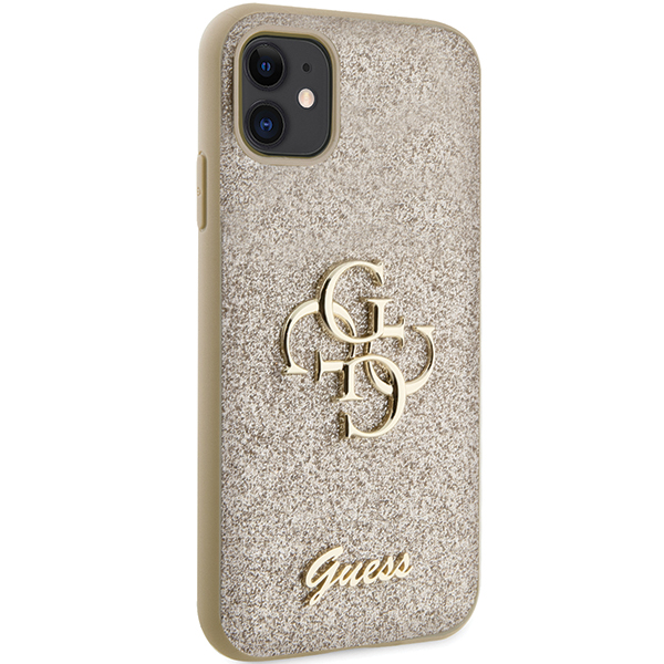 Guess Glitter Script Big 4G Coque iPhone 11 Or - vue 6