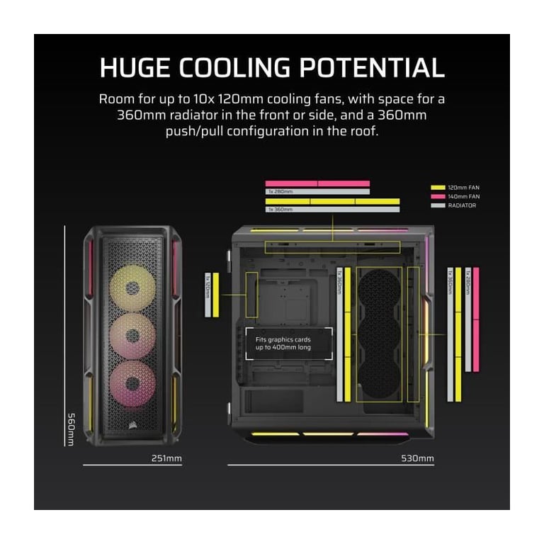 Corsair iCUE LINK 5000T LX RGB Midi Tower Noir - Neuf