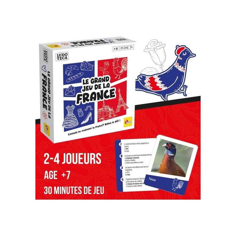 Jeu de plateau LISCIANIGIOCHI Le Grand Jeu de la France LUDOTECA Quiz photo familial 2 4 joueurs Dès Neuf - vue 3
