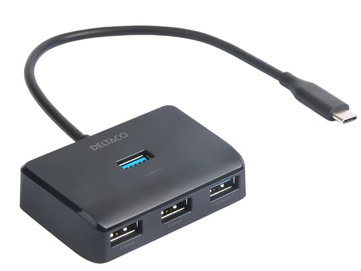 USB-C hub med 4 porte, 5 Gbit/s, ekstr