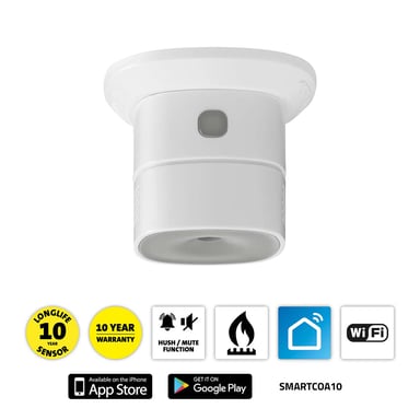 Détecteur Intelligent de Monoxyde de Carbone SMARTCOA10 ZigBee 3.0 Blanc