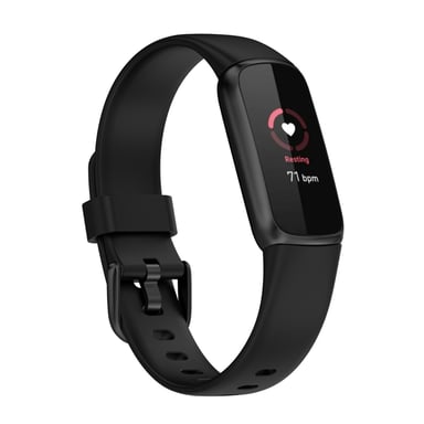 Correa de silicona de repuesto compatible con Fitbit-Luxe para Fitbit Luxe Smartwatch — Pulsera suave de silicona con hebilla de pasador, varios colores, dos tamaños Black Pequeño
