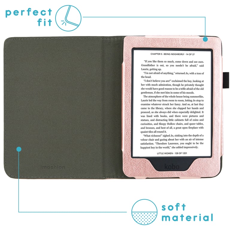 imoshion Étui de liseuse portefeuille en cuir végan pour Kobo Nia Neuf - vue 2
