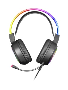 Mars Gaming MHRGB, Auriculares Chroma RGB Flow, Micrófono Profesional, Sonido Espacial, Negro