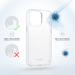 Custodia invisibile antibatterica ibrida antiurto per Apple iPhone 15 Pro Max, trasparente