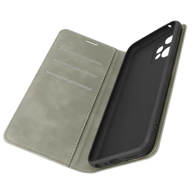 Funda Tarjetero Realme 9 5G y 9 Pro Soft Touch Magnético Soporte Vídeo Gris