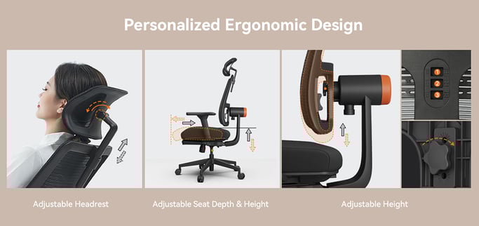 NEWTRAL MagicH-BP Sedia Ergonomica con Poggiapiedi, Schienale Auto-Regolabile, Supporto Lombare Adattivo