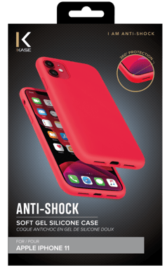 Carcasa de gel de silicona suave a prueba de golpes para Apple iPhone 11, rojo fuego