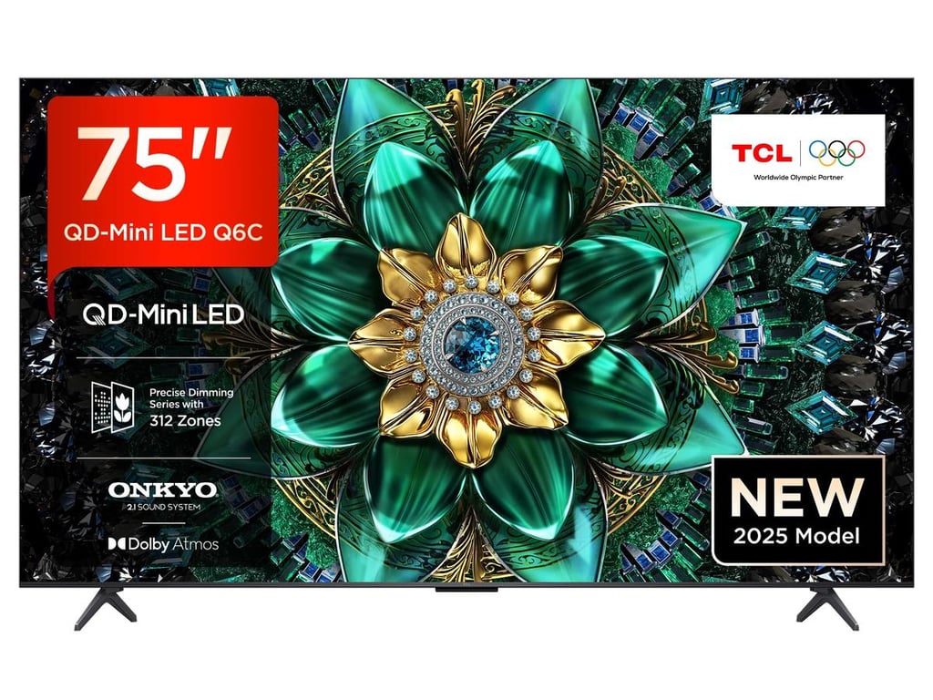 TCL Smart TV -  - Q6C - 75 pouces - 4K Ultra HD - QD-Mini LED - Dolby Atmos