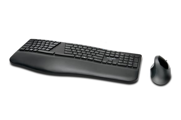 Kensington Pro Fit Ergo clavier Souris incluse Universel RF sans fil + Bluetooth QWERTY Anglais britannique Noir