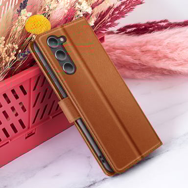 Custodia a portafoglio per Galaxy S23 con funzione di supporto e linguetta magnetica