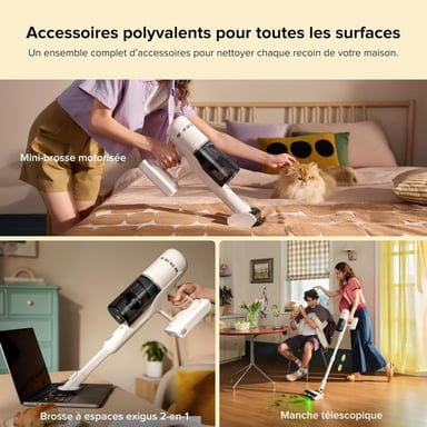 Roborock H60 Hub Aspirateur balai Batterie Sec HEPA Sans sac Noir, Blanc