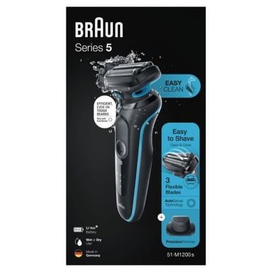 Braun Series 5 51-M1200s Trimmer Shaver Nero, Blu