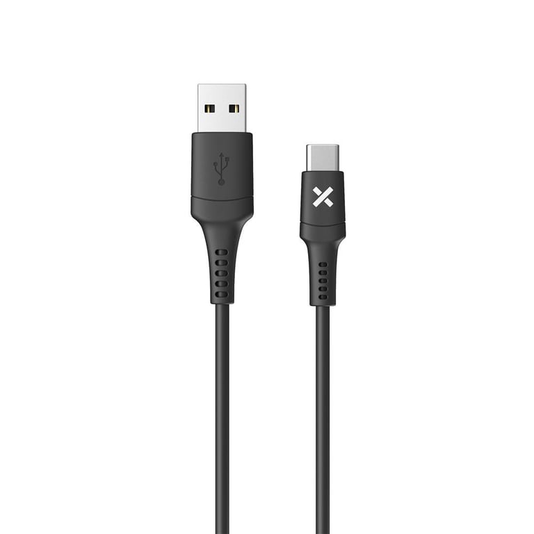 Câble USB-A vers USB-C Wefix 1 m câble moulé renforts nervurés Noir - Neuf