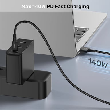 UNITEK C14121BK-2M cable eléctrico Negro MagSafe 3 USB C