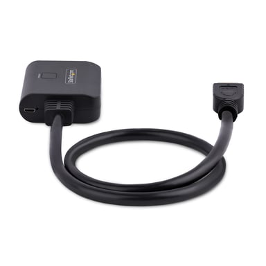 StarTech.com Divisor HDMI de 2 Puertos - Multiplicador HDMI 2.0 de 2 Puertos 4K60 - Splitter HDMI 2 Puertos de Entrada 1 de Salida - HDR/HDCP con Cable HDMI Incorporado de 50cm