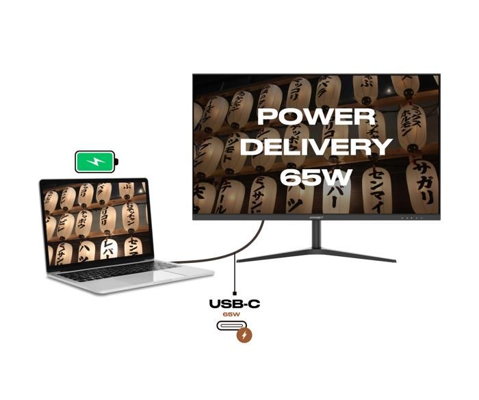 Écran PC JAPANNEXT 27 WQHD IPS 75Hz USB C - vue 2