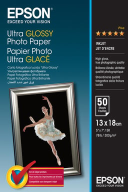 Epson Papel Fotográfico Ultra Brillante - 13x18cm - 50 Hojas