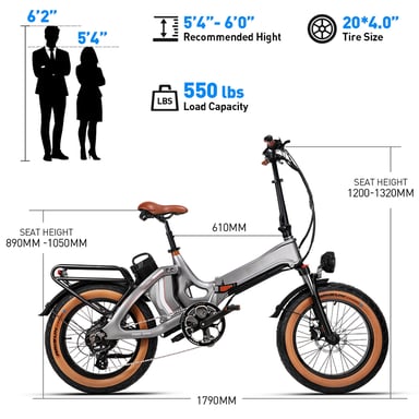 Bicicleta eléctrica plegable MIHOGO ONE MAX con doble batería y proyección de navegación - Verde