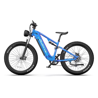 Bicicleta de montaña eléctrica DUOTTS E26 de 26 pulgadas con neumáticos anchos, motor de 750 W, batería de 48 V y 20 Ah-Azul y morado