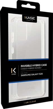 Coque hybride invisible pour Samsung Galaxy S20, Transparente