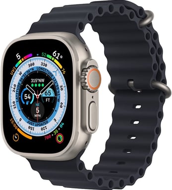 Bracelet noir pour Apple Watch Ultra 49mm silicone avec fermoir