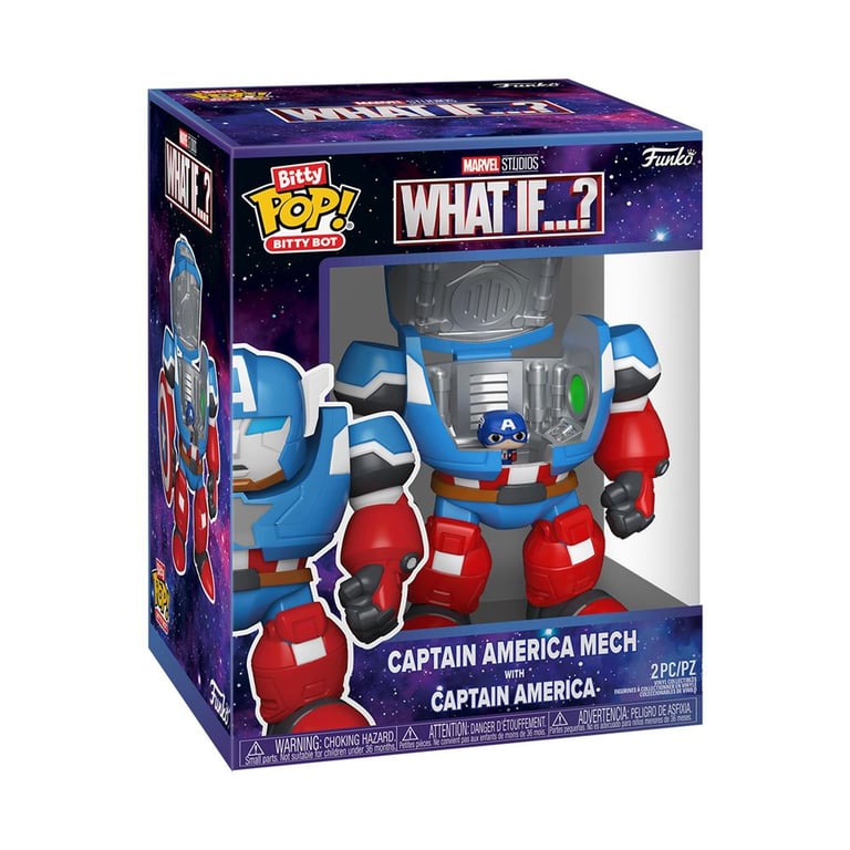 Pack 2 Figurines Funko Bitty Bot Marvel Wi Captain America Mech with Captain America - vue 3