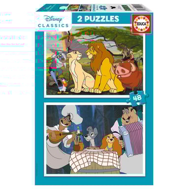 Puzzles de Animales Disney - Set de 2 - 48 piezas