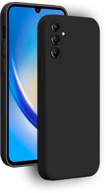 Coque Samsung G A54 5G Silicone + dragonne assortie Noire Bigben