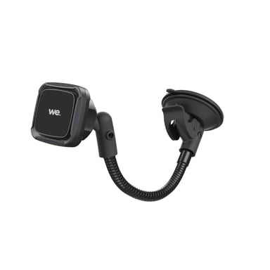WE Support voiture universel pour smartphones : Fixation ventouse tableau de bord + pare-brise -  support aimanté - col de cygne réglable - Rotatif 360°